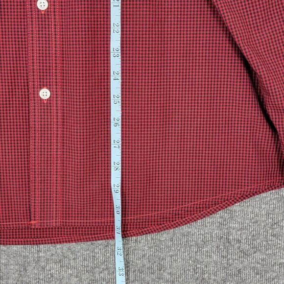 Chaps Shirt Mens XL Red Black Gingham Check Long Sleeve Button Down - Picture 4 of 12